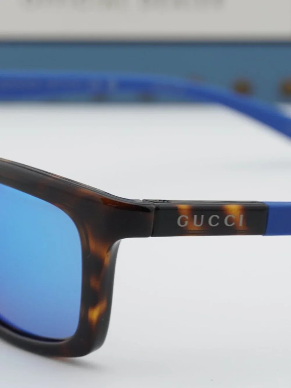 Gucci GG1735S 003 Rectangle Sunglasses - Havana / Blue